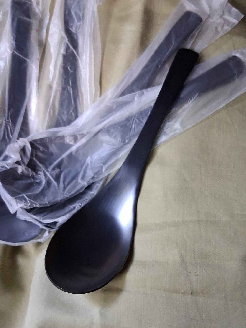 NIB! Matte Black Soup Stainless Steel Spoons - Picture 3 of 6